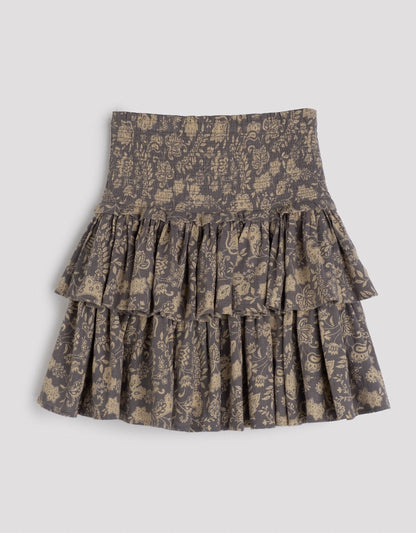 smocked mini skirt