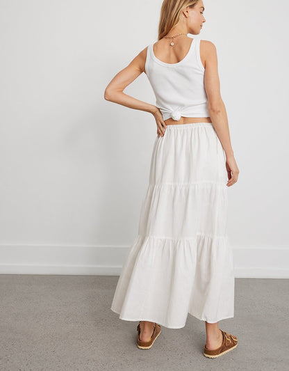 linen tiered skirt