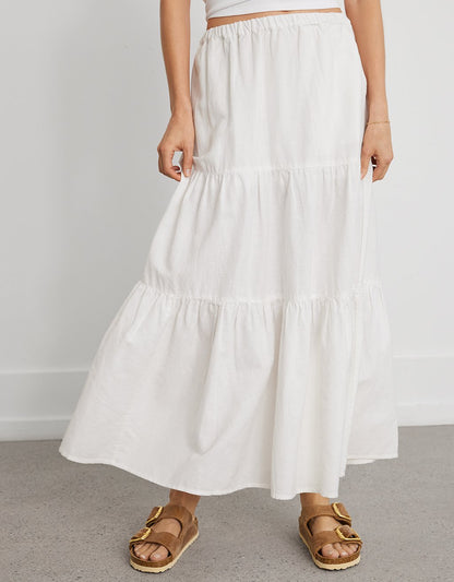 linen tiered skirt