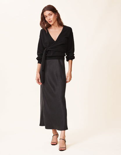 silk column skirt