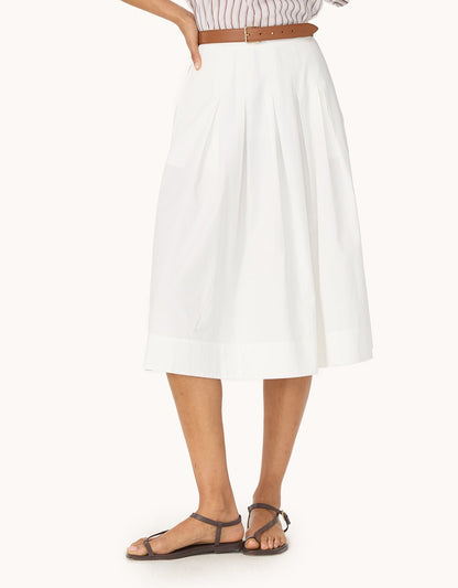 sateen a line skirt