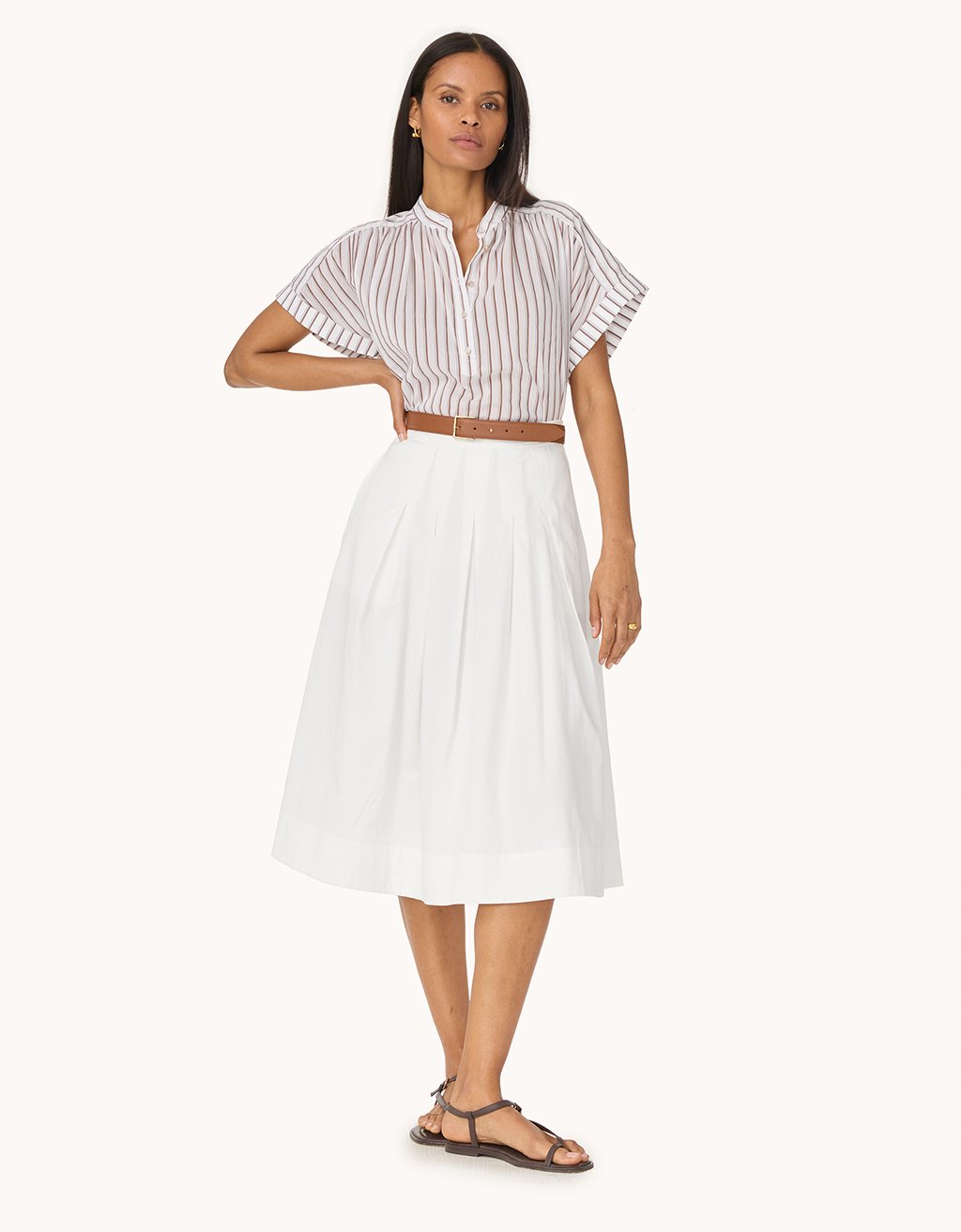 sateen a line skirt