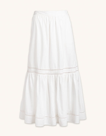poplin tiered skirt