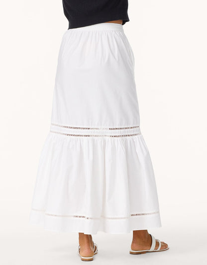 poplin tiered skirt