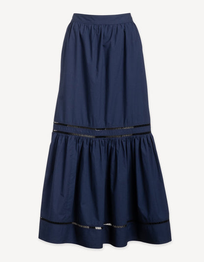 poplin tiered skirt
