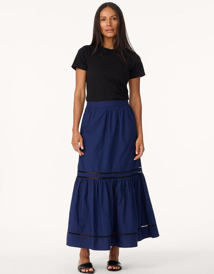 poplin tiered skirt