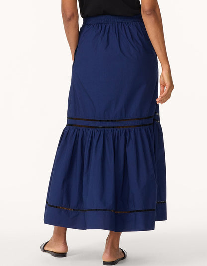 poplin tiered skirt