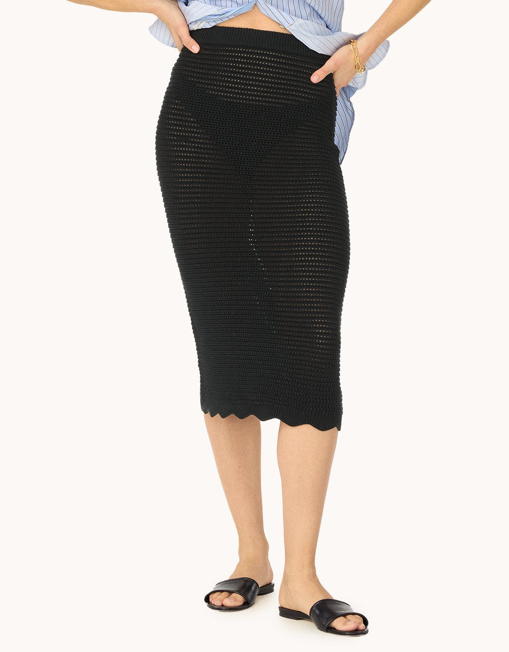 scalloped sweater skirt