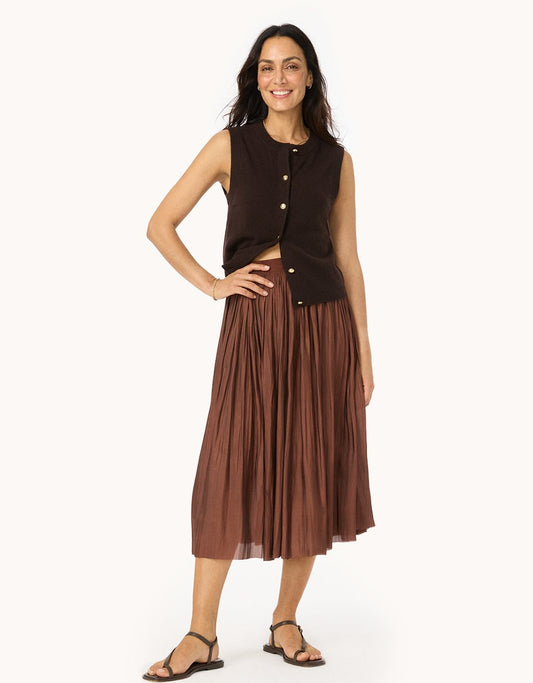 Pleated Maxi Skirt
