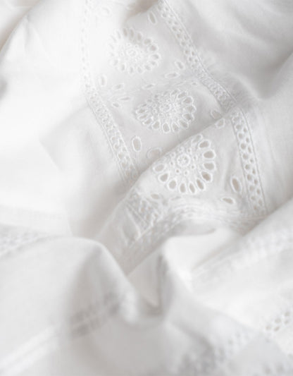 embroidered cotton voile skirt