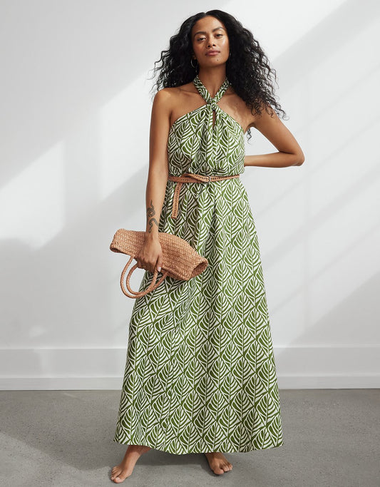 washable silk halter dress