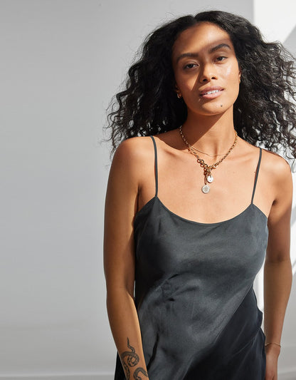silk slip dress