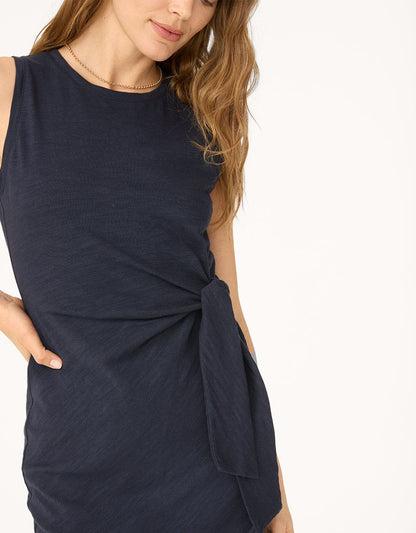 cotton side tie dress