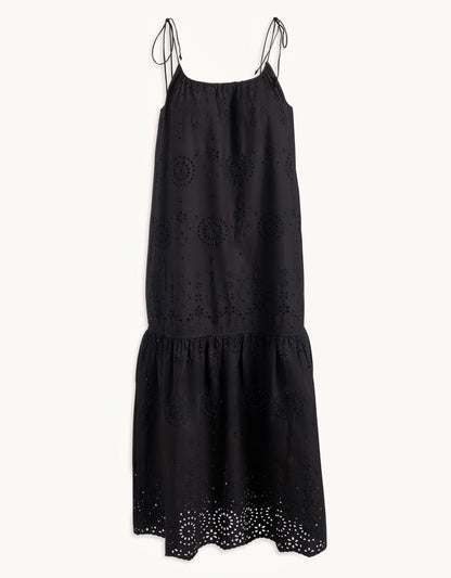 embroidered poplin dress