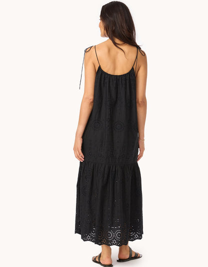 embroidered poplin dress