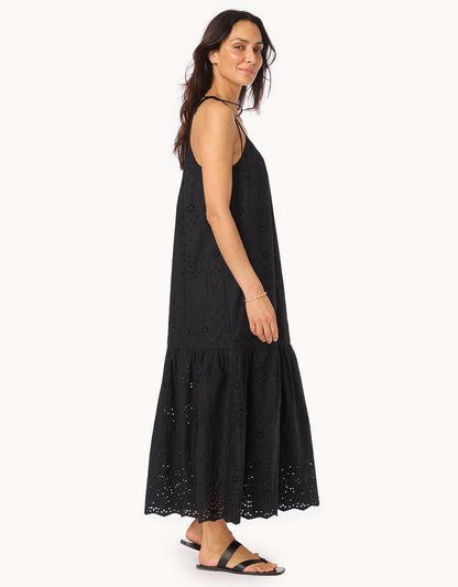 embroidered poplin dress