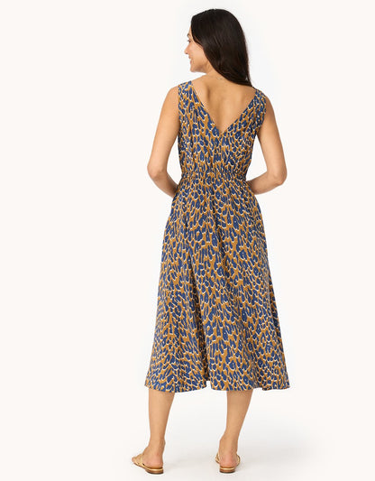 Silk Leopard Midi Dress