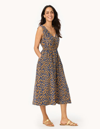 Silk Leopard Midi Dress