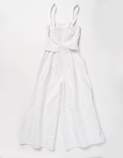 linen tie waist jumpsuit