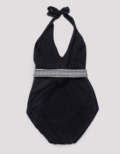 lemlem sofia deep v belted one piece swimsuit