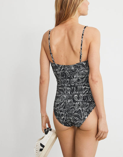 smocked bandeau one piece