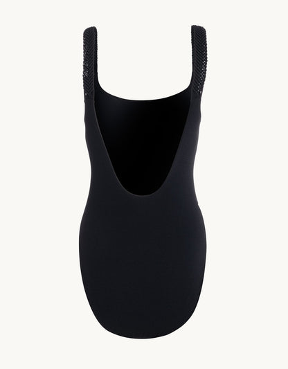 recycled crepe macrame one piece