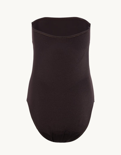 strapless recycled nylon shimmer one piece
