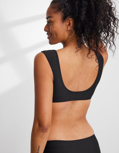 double knit cap sleeve bikini top