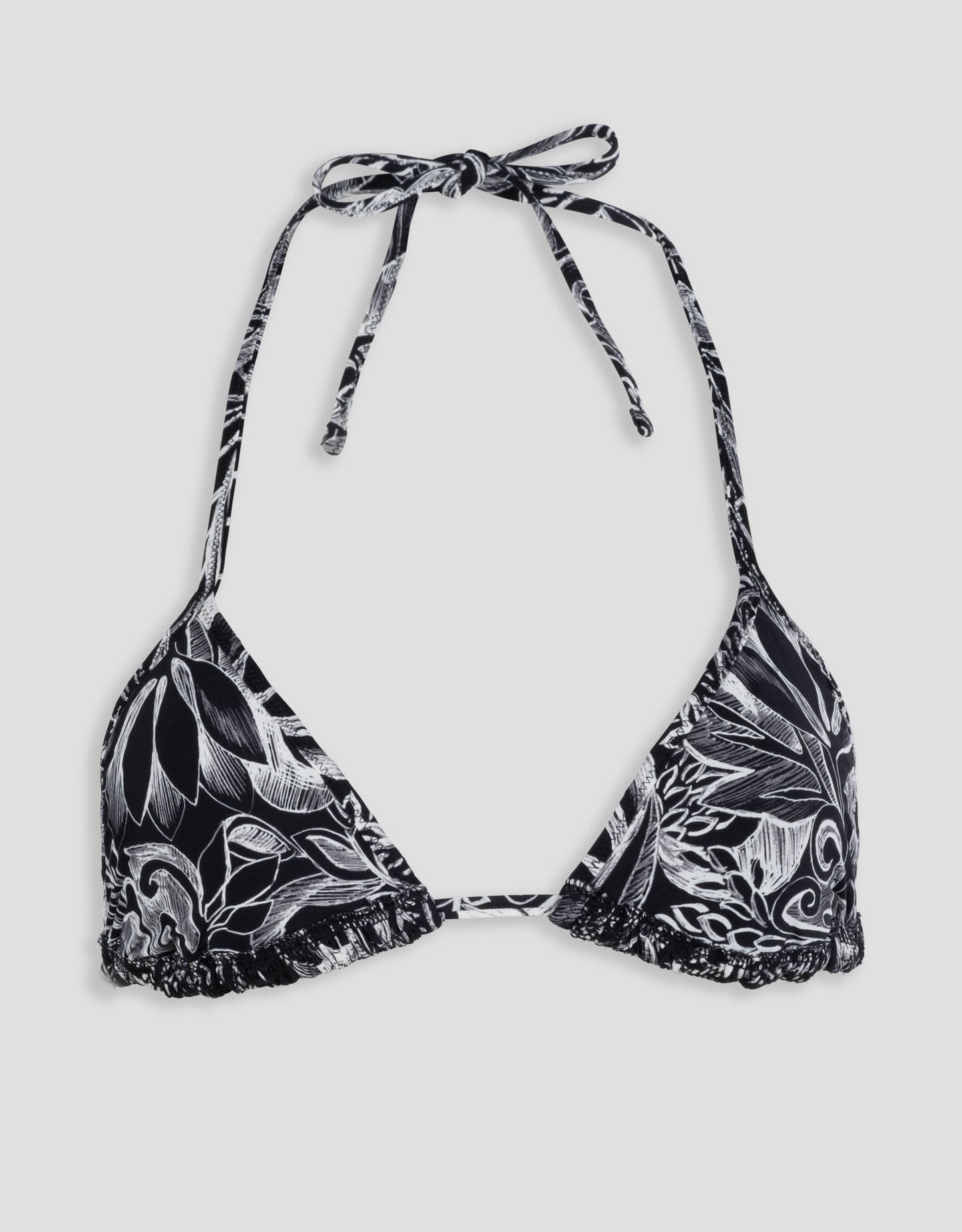 recycled nylon smocked triangle top