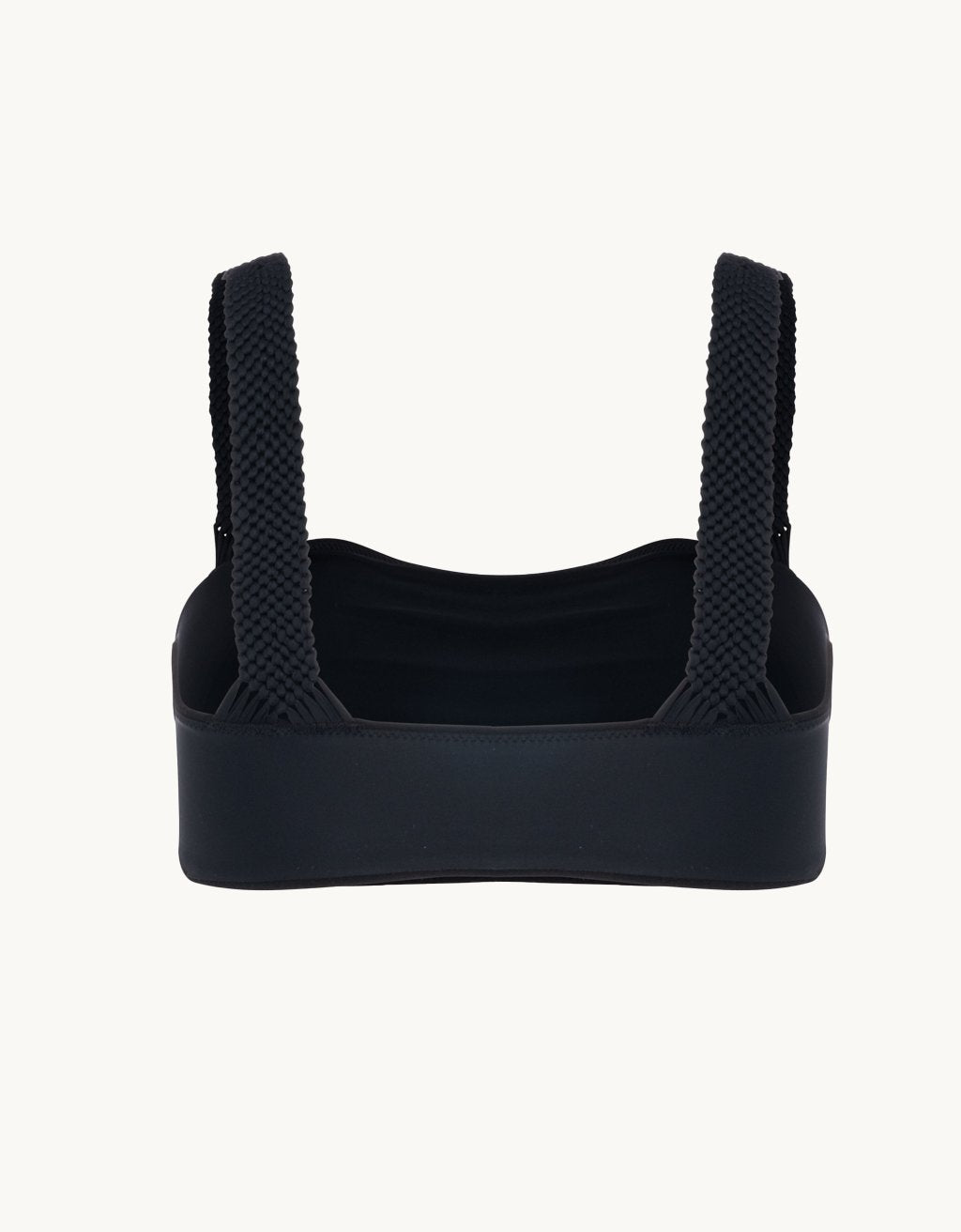 recycled crepe macrame bandeau bikini top