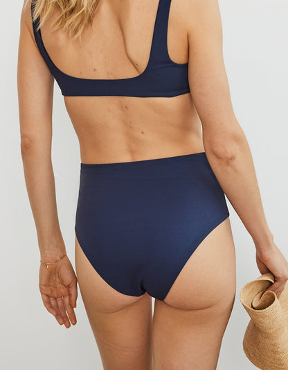 recycled crepe high waisted bikini bottom