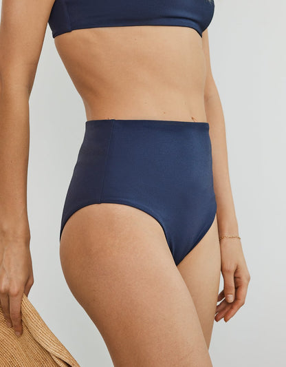 recycled crepe high waisted bikini bottom