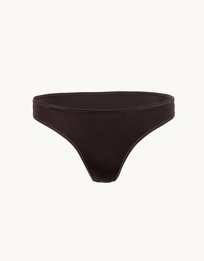 recycled nylon shimmer bikini bottom