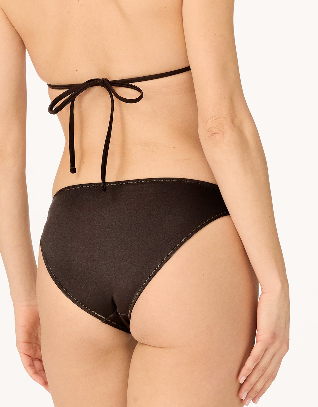 recycled nylon shimmer bikini bottom