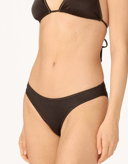 recycled nylon shimmer bikini bottom