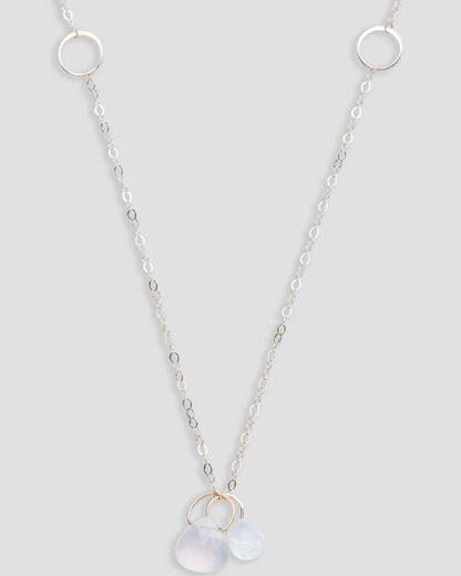 melissa joy manning rainbow moonstone and pink chalcedony necklace
