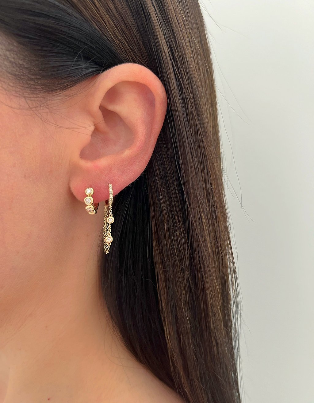 ef collection diamond pillow huggie earrings