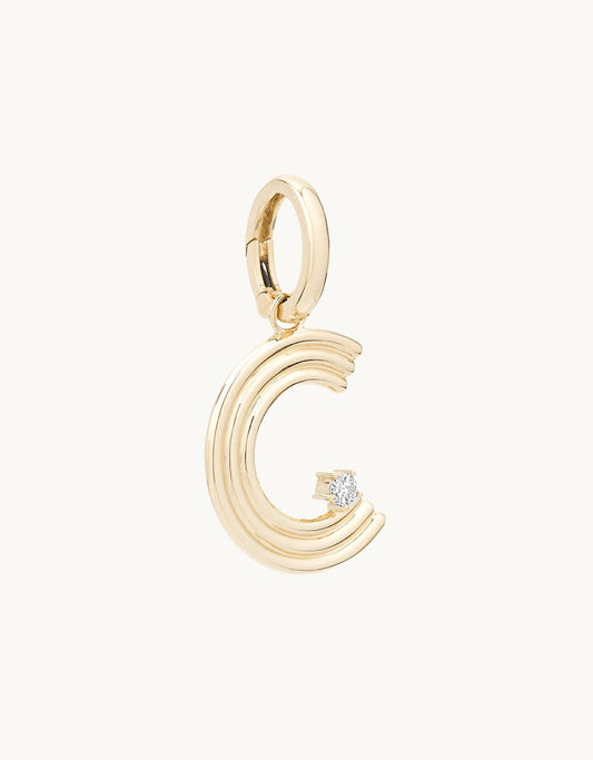 adina reyter groovy diamond initial charm (c)