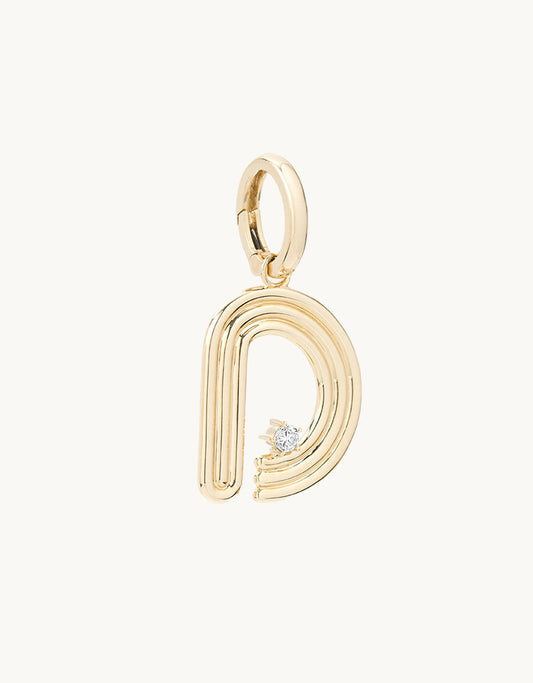 adina reyter groovy diamond initial charm (d)