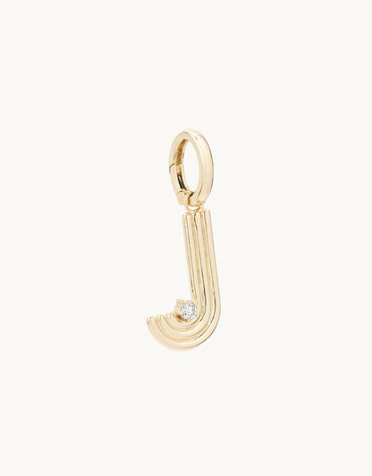 adina reyter groovy diamond initial charm (j)