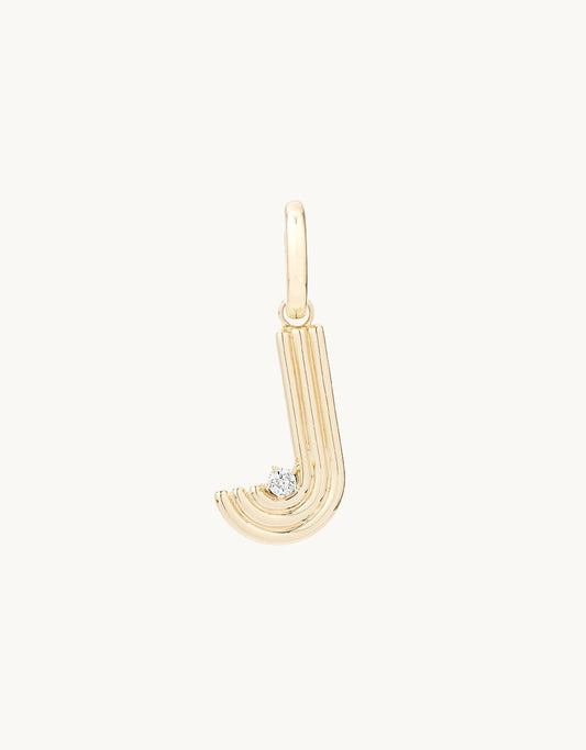 adina reyter groovy diamond initial charm (j)