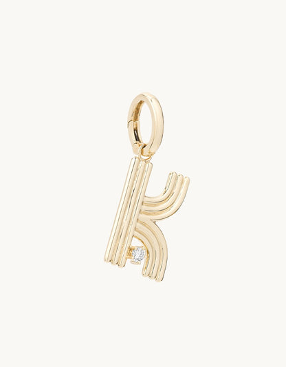 adina reyter groovy diamond initial charm (k)