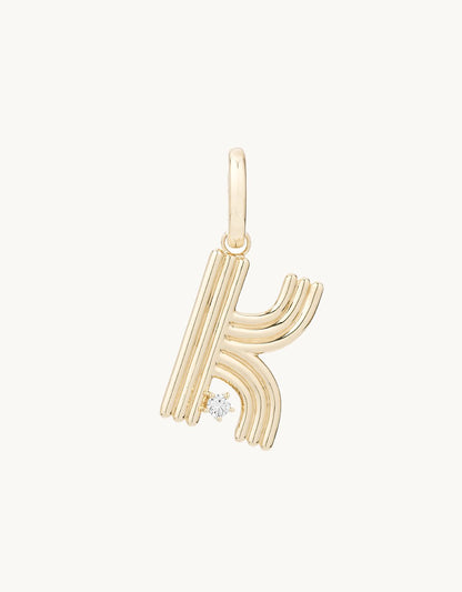 adina reyter groovy diamond initial charm (k)