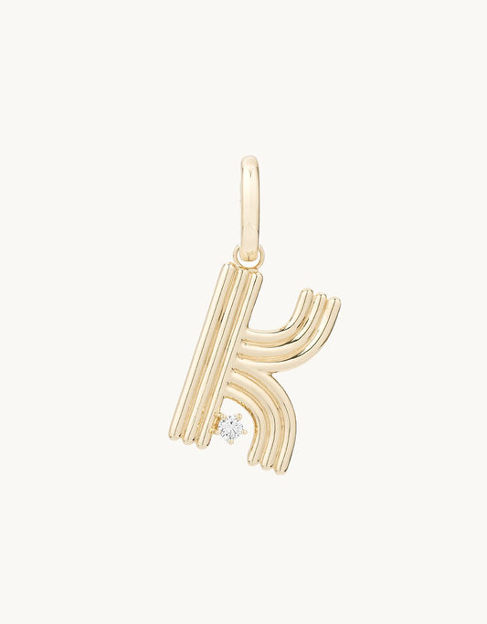 adina reyter groovy diamond initial charm (k)
