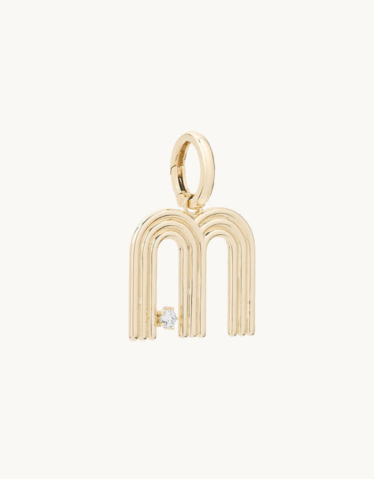 adina reyter groovy diamond initial charm (m)