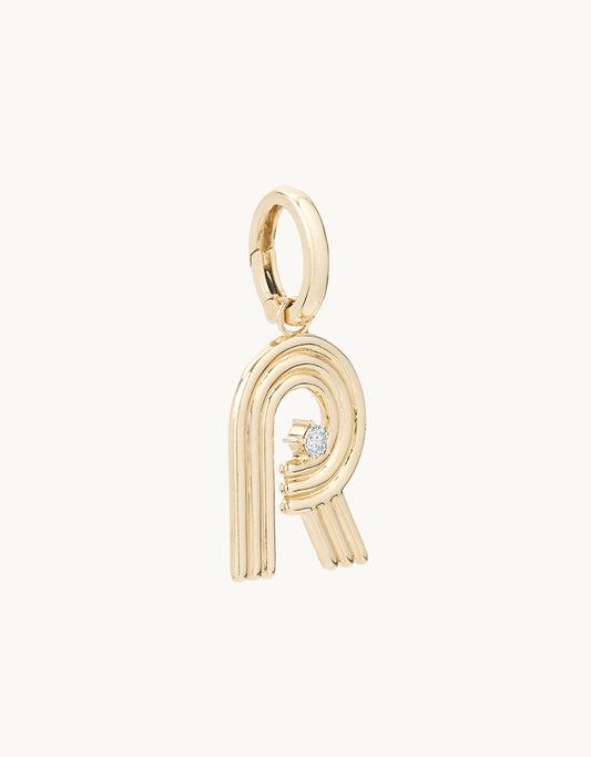 adina reyter groovy diamond initial charm (r)