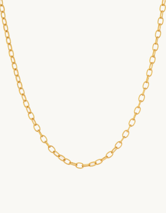 three stories Classic Medium Textured Oval Chain