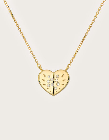 three stories Small Love Explosion Heart Necklace