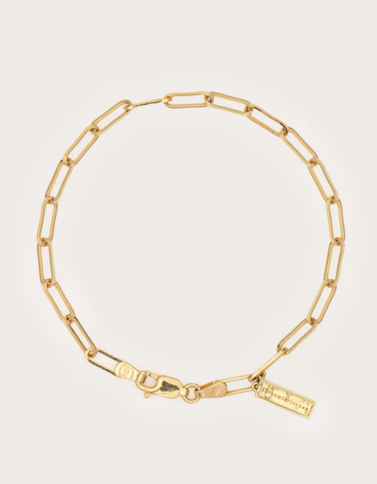 three stories narrow paperclip chain bracelet