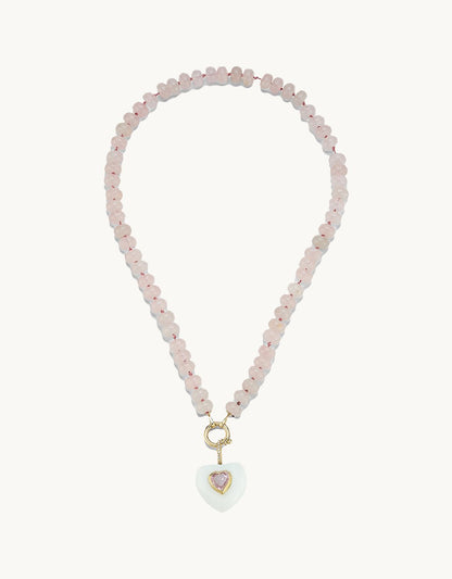 kate collins white onyx stone heart pendant